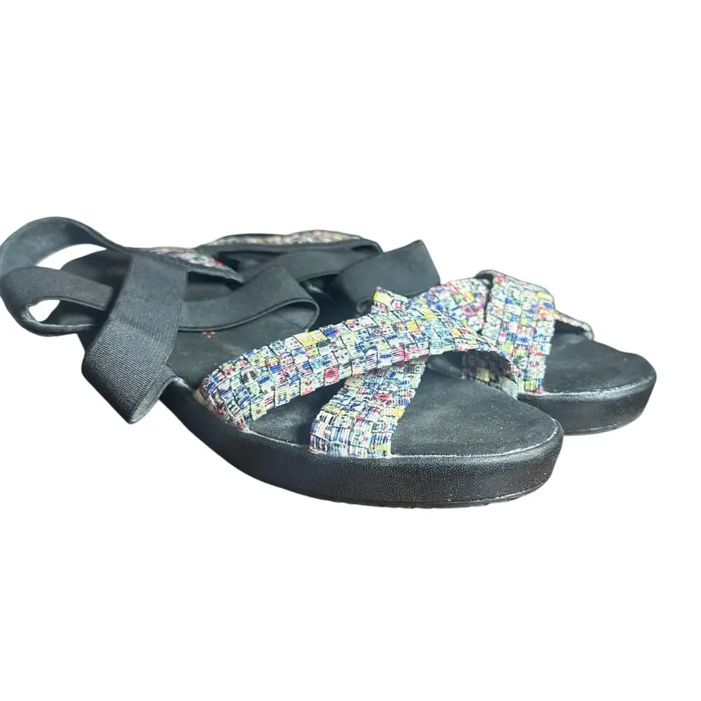 Bernie Mev Lisa splash Strappy Woven Sandals Lightweight Comfort EU 38 US 7.5-8
